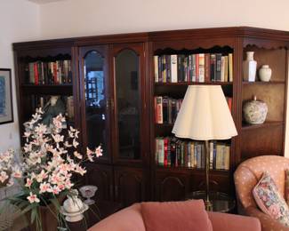 ENTERTAINMENT CENTER WITH BOOK COLLECTION