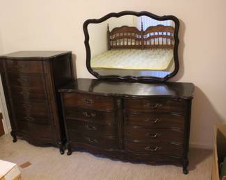 VINTAGE DRESSER AND MIRROR