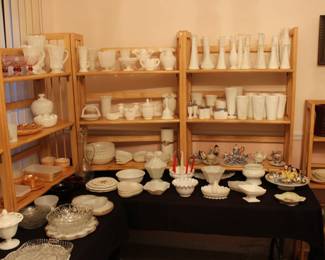 MILK GLASS AND HOBNAIL GLASS