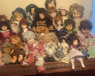 Lot of Porcielen Dolls and Babys