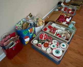 Christmas wrapping supplies,