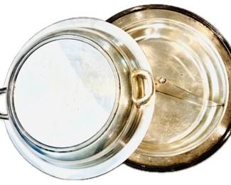 Silver Plate Covered Vegetable With Removable Divided Insert - Three Piece Set