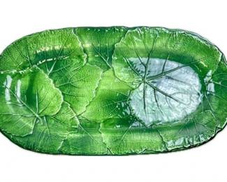 Italian Pottery Serving Tray - "Foglia Fresca" Pattern By Vietri Italy Signed "Vietri Made In Italy"