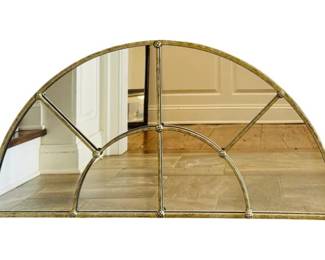 Demi-Lune Mirror With Brass Dividers And Decoration - Signed Ballard Designs