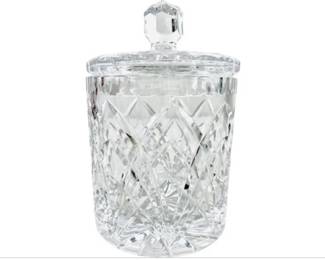 Cut Crystal Biscuit Jar - Nice Heavy Weight With Quality Detailing