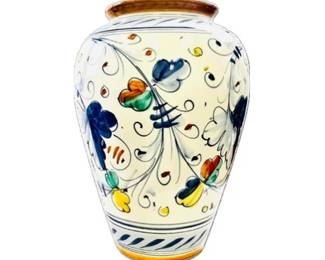 Hand Painted Pottery Vase - Large Size 12.5 Inches High