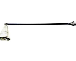 Sterling Silver Candle Snuffer With Wooden Handle & Decorative Sterling Silver Finial - Signed "Sterling"