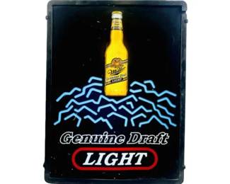 Vintage Miller Genuine Draft Light Electric Beer Sign