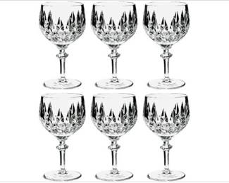 Gorham Cut Crystal Wine Glasses - "La Scala" Pattern - Acid Etched Signature "Gorham" On Base