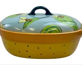 Hand Painted Large Tureen With Matching Lid - Signed "Droll Design