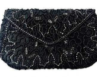 Vintage Belgium Hand Beaded Clutch - Signed "Walborg Made In Belgium"