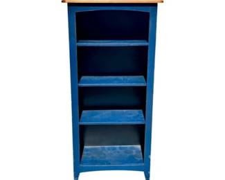 Blue Wooden Shelf With Natural Maple Surface