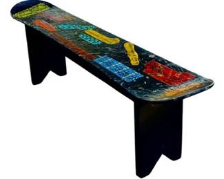 Bench Made From A Snowboard - Great For Entryway Or Mudroom