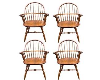 Four Windsor Style Arm Chairs