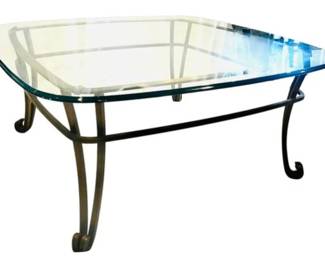 Brass/Glass Topped Coffee Table
