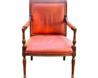 Regency Style Open Arm Chair - Persnickety Leather Arm Chair