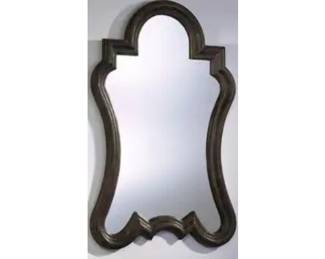 Large Wood Framed Mirror with Distinctive Shape - roughly 4 ft high x 2.5 ft wide