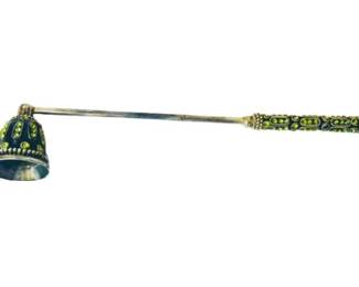 Candle Snuffer - Silver Tone With Inlaid Gem Design