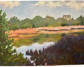 Original Oil Painting By Britt Bair - Entitled "Autumn Marshes, B.I."