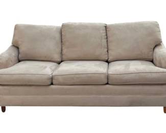 Elegant Suede Sofa With Contemporary Footed Design