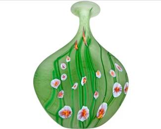 Quality Art Glass Vase By "Norman Stuart Clarke" - Acid Etched Signature At Base - Paperweight Style Base