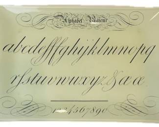 "Fringe Studio" Decorative Glass Tray - Alphabet Calligraphy Design