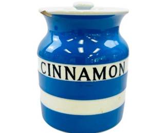 Vintage Stoneware Cinnamon Jar Signed "Cornish Kitchen Ware - Green & Co - Made In England"