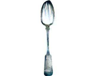Antique Coin Silver Serving Spoon With Hallmarks