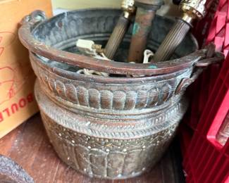 hand hammered copper bucket