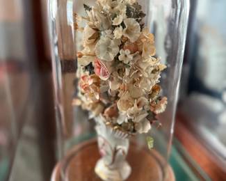 vintage porcelain vases in cloche