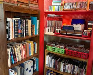 BOOKS and cd's, cassette tapes and dvd's