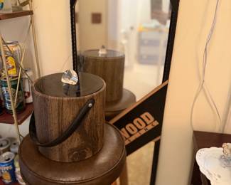 ice bucket, wall mirror