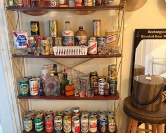 vintage beer can collection from around the world
