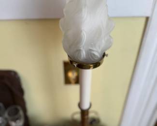 French brass "flame" table lamp