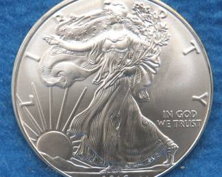 Lot 55. 2016 American Silver Eagle. One ounce of fine silver.