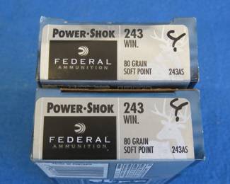 Lot 286. Two boxes of 20 Federal 243 rounds