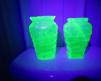 Lot 85. Four hand-blown uranium glass pieces