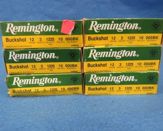 Lot 197. Remington 3" Magnum 000 buckshot. Six full boxes of 5 each. 30 total rounds.