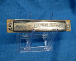 Lot 127. Hohner 14-hole diatonic Marine Band #365 in the key of C. Two screws are needed. Sounds great. Vinyl case