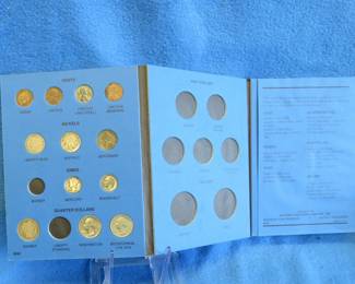 Lot 303. Partial 20th Century Type Coins album, including silver-worn nickel, silver Barber Quarter, and others shown in the photos