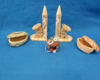 Lot 213. Stone bookends and more