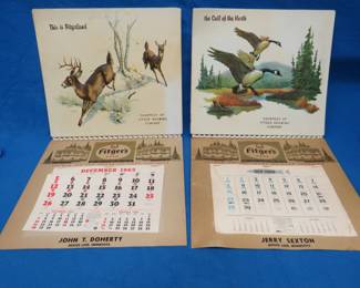Lot 39. Two vacuformed partial Fitger Brewing Co. calendars from 1965 and 1968