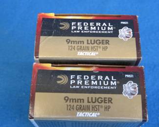 Lot 287. Two boxes of 50 Federal 9mm Luger rounds