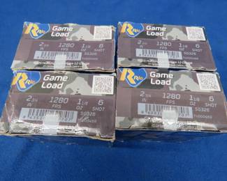 Lot 42. 4 boxes of 25 Rio 6-shot 12 gauge rounds