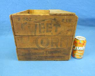 Lot 297. Antique wooden sweet corn shipping box from Lanesboro Minnesota