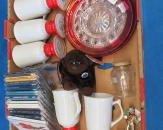Lot 298. Hall coffee mugs, fancy plates, and more