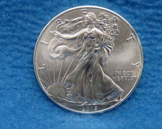 Lot 13. 2015 American Silver Eagle. One ounce of fine silver.
