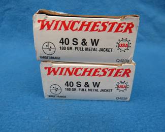 Lot 93. 100 rounds Winchester 40 S & W 180-grain FMJ