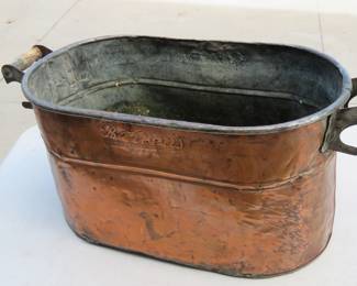 Lot 262. Copper boiler embossed "Behrens Winona Minn"