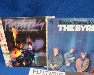 Lot 362. 12 LPs including Prince Purple Rain, Fleetwood Mac Rumors, The Byrds Turn Turn Turn, Rolling Stones, Santana, Lightfoot and more